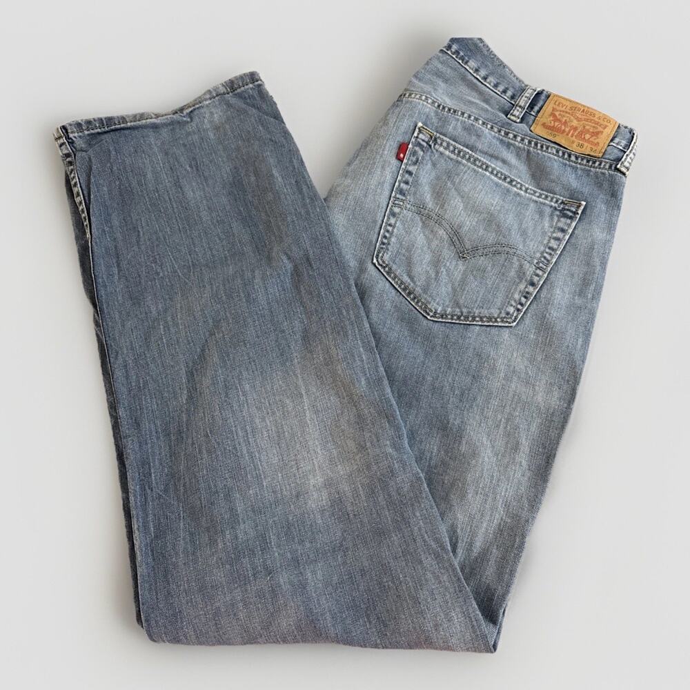 Levis 559 Mens Jeans 38x34 Blue Medium Wash Relaxed Fit Straight Leg Denim Pants